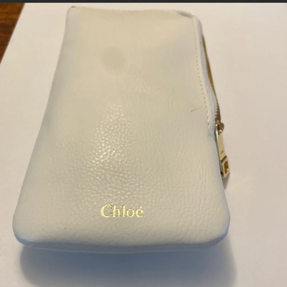 Chloe Zipper Soft Sunglasses Case White RARE